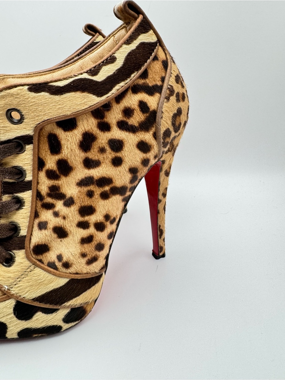 Christian Louboutin Pony Hair Leopard Venus Orlato 140 Booties EU 37 READ - Picture 3 of 11